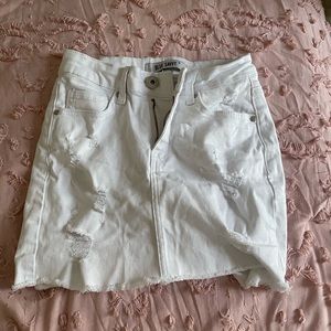 White jean skirt